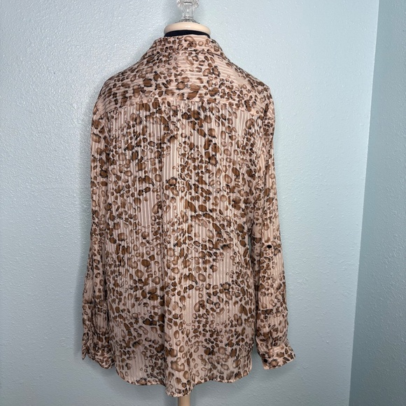 Roz & Ali Animal Print Sheer Blouse - Picture 3 of 10
